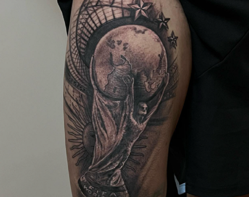 Di Maria şi-a tatuat trofeul CM pe piciorul drept