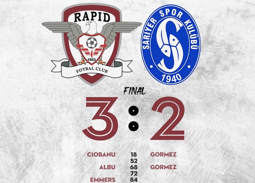 Rapid – Sariyer Spor, scor 3-2, în primul meci din Antalya