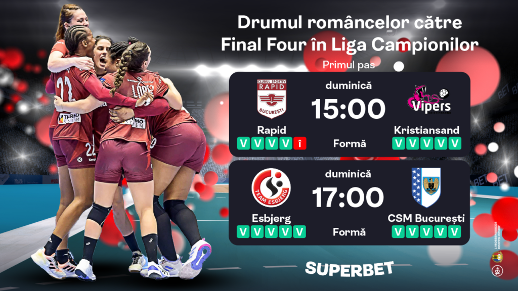 Petrecere în Liga Campionilor: primul pas către Final Four pentru Rapid și CSM