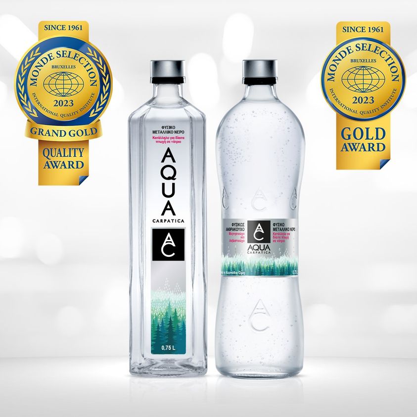 Aqua Carpatica, 81 de premii în cadrul portofoliului de brand. Grand Gold și Gold la Monde Selection World Quality Awards 2023, Bruxelles