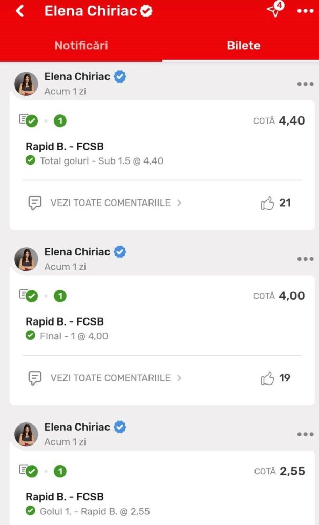 Hat-trick Elena Chiriac în Super Social la derbiul Rapid – FCSB