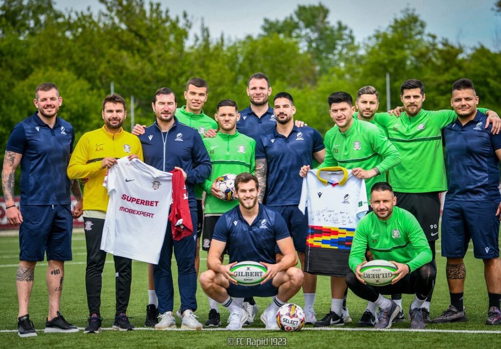 Meci de rugby – fotbal între “stejari” și FC Rapid, de ziua națională a rugby-ului