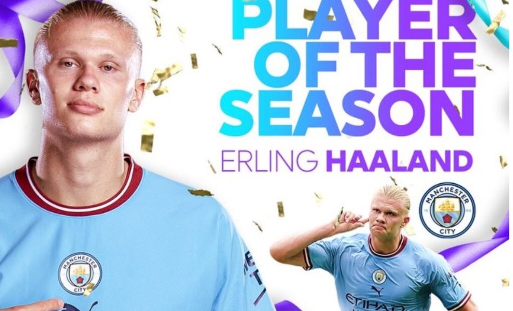 Haaland a fost desemnat fotbalistul sezonului în Premier League