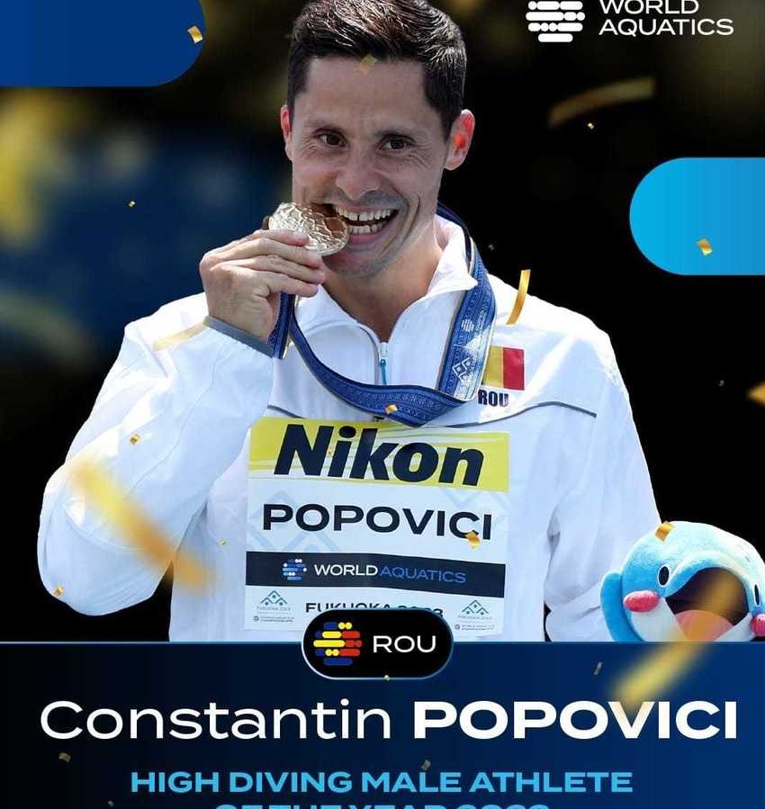 Constantin Popovici, desemnat de World Aquatics sportivul anului 2023 la high-diving