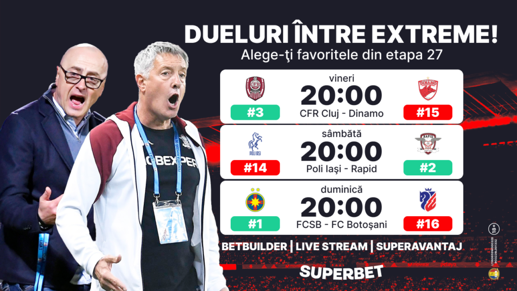 Extremele se atrag în etapa a 27-a din SuperLigă!