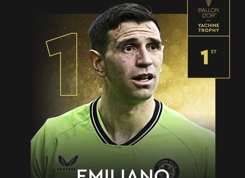 Emiliano Martinez a câştigat Trofeul Iaşin pentru cel mai bun portar la Gala Balonul de Aur