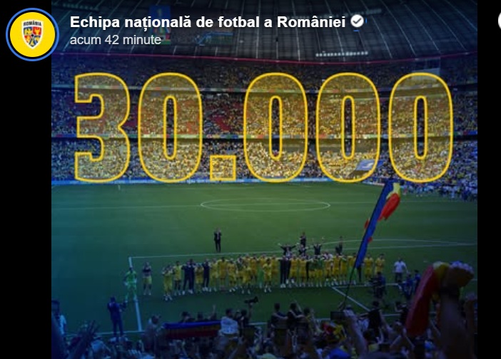 30.000 de bilete la meciul naţionalei cu Bosnia în preliminariile CM 2026, vândute în 24 de ore