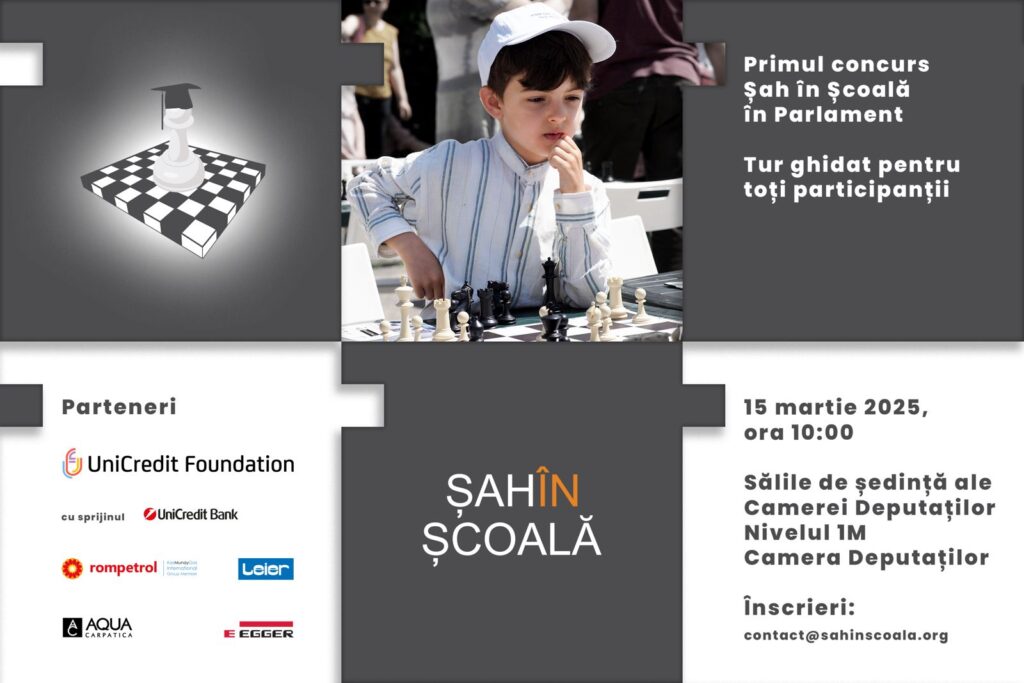 Eveniment istoric: Proiectul „Șah în Școală” ajunge în Parlamentul României!