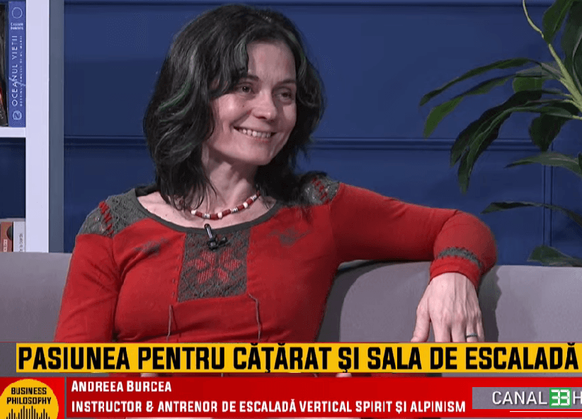 Despre pasiunea pentru cǎţǎrat la sala de escaladǎ. Andreea Burcea, invitata emisiunii Business Philosophy