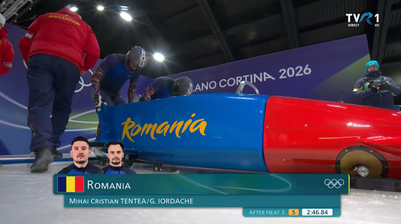 Rezultat de excepție pentru România la JO de la Milano-Cortina: Mihai Tentea şi George Iordache, locul 5 la bob două persoane