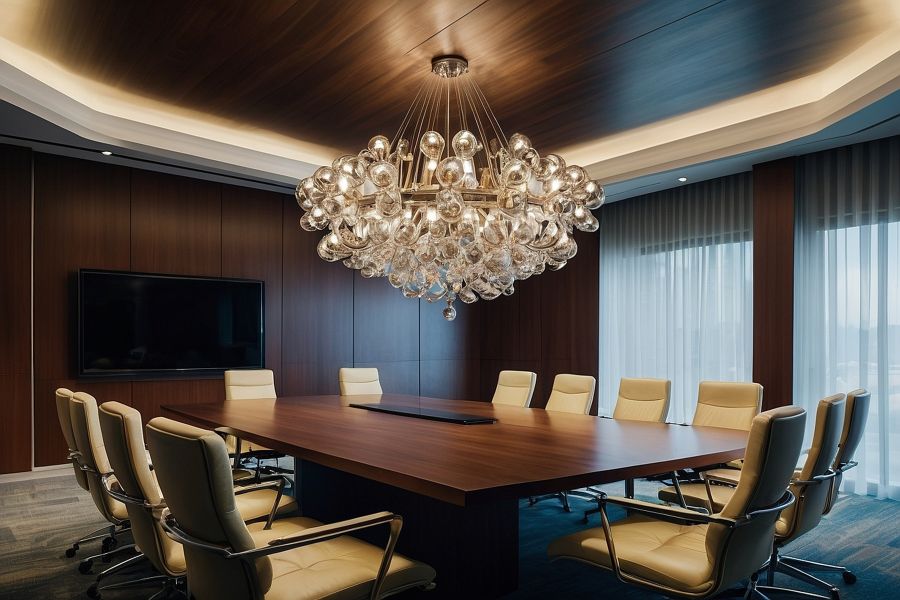 Candelabrul deasupra mesei de consiliu: Definirea vizuală a autorității și a centrului camerei