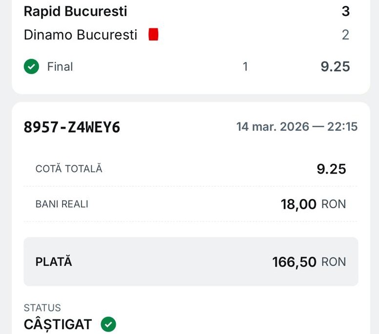 Încă o inspirație live pentru revista Sport Magazin, acum de “doar“ 9,25 cotă