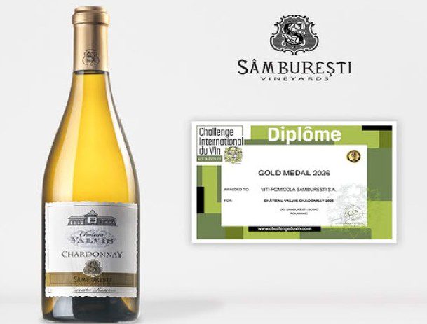 Château Valvis Chardonnay 2025 strălucește cu Aur la Challenge International du Vin 2026