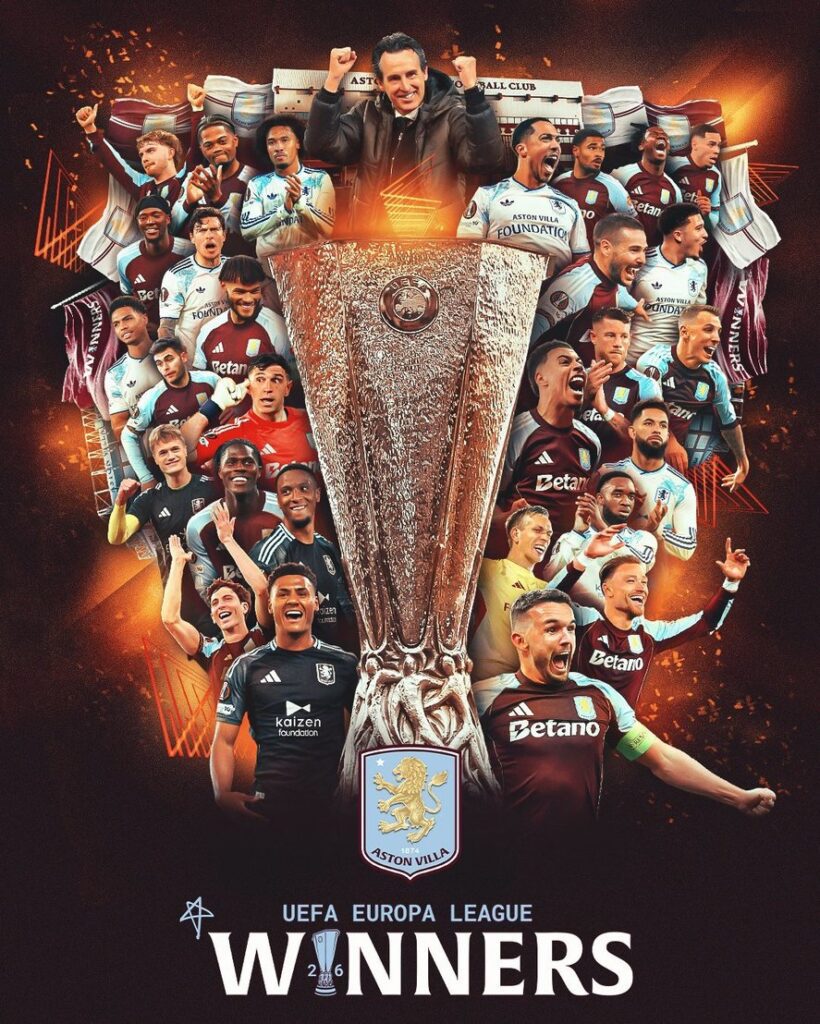 Aston Villa a cucerit trofeul Ligii Europa/ Unai Emery, cinci trofee UEL cu trei echipe